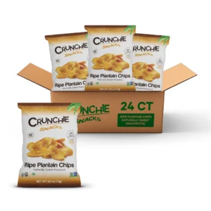 Crunchie Snacks Naturally Sweet Plantain Chips | Box of 24